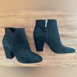 1.State Black Suede Mylo Ankle Booties